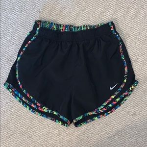 Black Nike shorts with colorful outline